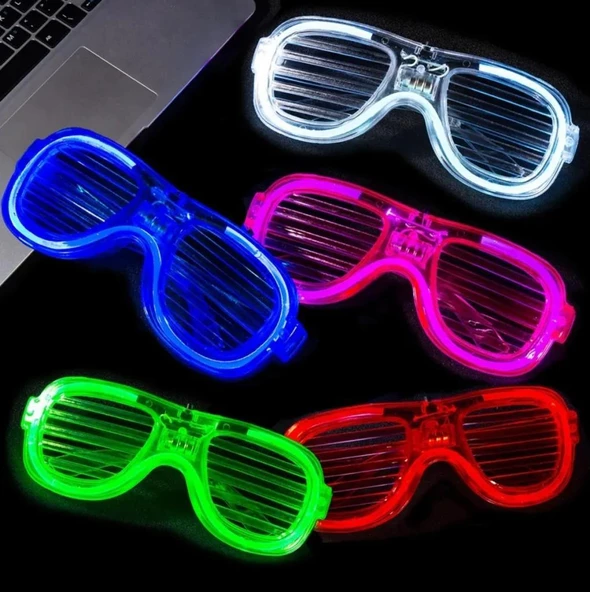 Doppler Pembe Led Parti Gözlüğü Eğlence Gözlüğü Pilli 3 Modlu Işıklı Kablosuz ürün görseli 1