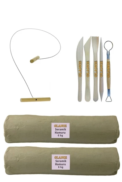 Beyaz Seramik Hamuru 6 Kg X2'li Kil Kesme Teli 5'li ürün görseli 1