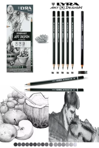 Lyra Art Design Profesyonel Dereceli Kalem 6'lı Set ürün görseli 1