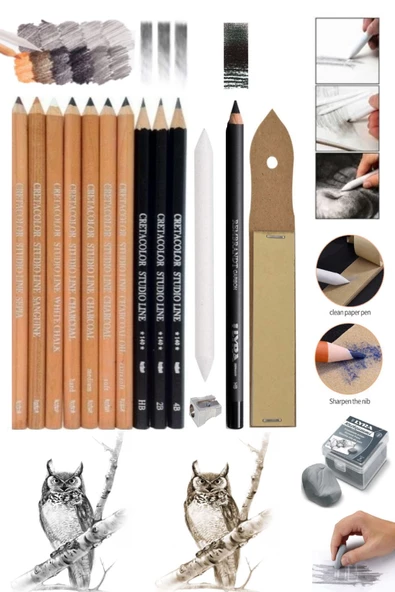 Cretacolor Artist Studio Sketching Pencils 15'li Profesyonel çizim seti ürün görseli 1