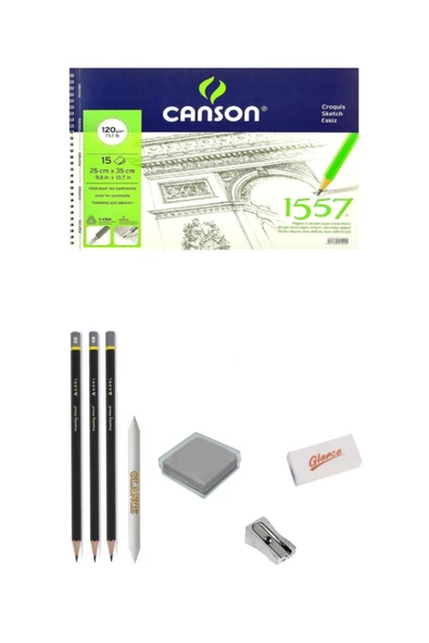 Canson 1557 Desen Çizim Blok 25x35cm 120gr 15 Yaprak Eskiz Çizim Set ürün görseli 1