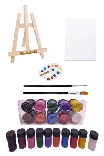 Mini Şövale 25x35 Tuval 10x25ml Guaj Boya Seti ürün görseli 1