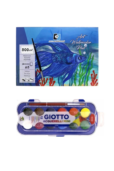 Giotto Suluboya Seti 23 Mm 12'li Alex Schoeller Sulu Boya Defteri A5 300 Gram 12 Yaprak ürün görseli 1