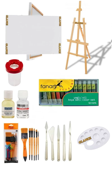 Glance Şövale Yağlı Boya Seti 50x70 Tuval Set ürün görseli 1