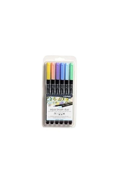Graduate Aqua Brush Duo Çift Taraflı Pastel Tonlu 6'lı Set ürün görseli 1