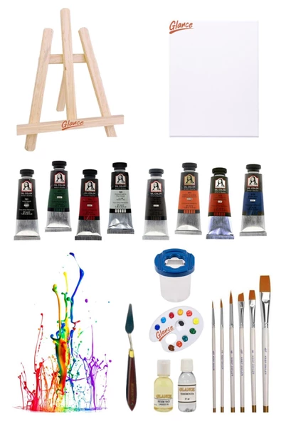 Masaüstü Şövale Keep Smile 6'lı Fırça Südor Mona Lisa 37 Ml 10'lu Yağlı Boya Seti ürün görseli 1