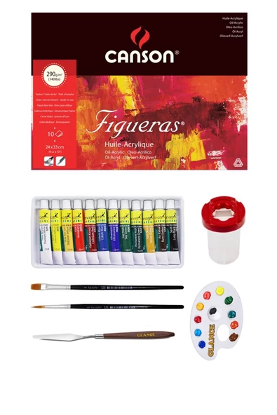 Canson Figueras 24x33 Cm Yağlıboya Blok 290 Gr 10 Yaprak Fanart Academy 12x12 Ml Yağlı Boya Seti ürün görseli 1