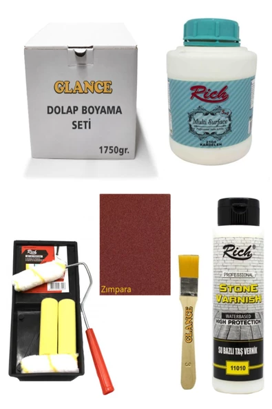 Rich Multi Surface Kardelen 1750 Gr Dolap Boyama Fayans Boyama Mutfak Tezgahı Boyama Seti ürün görseli 1