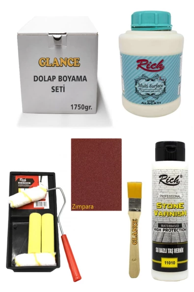 Rich Multi Surface Alaçatı 1750 Gr Dolap Boyama Fayans Boyama Mutfak Tezgahı Boyama Seti ürün görseli 1
