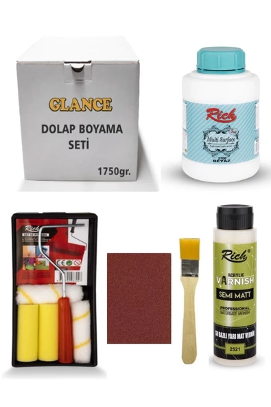 Rich Dolap Boyama Seti Multi Surface 1750 Gr Beyaz Yarı Mat Vernik Parlak 500 Cc ürün görseli 1