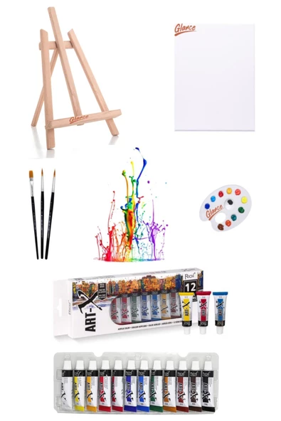 Masaüstü Mini Şövale-art-x 12 Ml 12 'li Akrilik Set ürün görseli 1