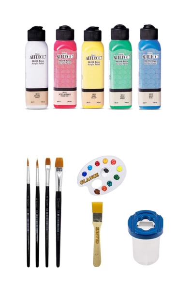 Artdeco 140 Ml Akrilik Boya 5 Renk Canlı Rerkler Genel Maçlı Boyama Seti ürün görseli 1