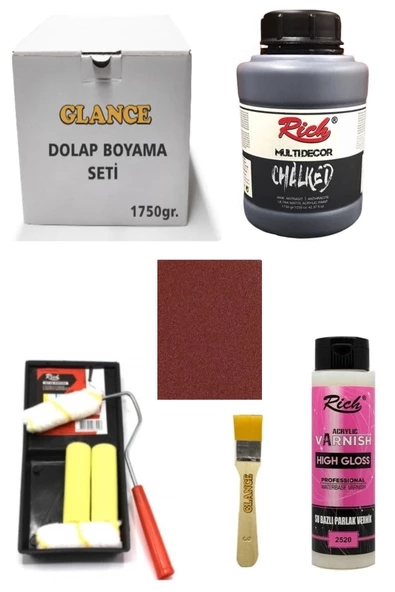 Rich Dolap Boyama Seti Multi Decor Chalked 1750 Gr Antrasit Hıgh Gloss Vernik Parlak 500 Cc ürün görseli 1