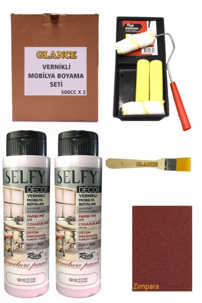 Rich Selfy Decor 500 Cc X 2 Lilyum Kendinden Vernikli Mobilya Boyama Seti ürün görseli 1