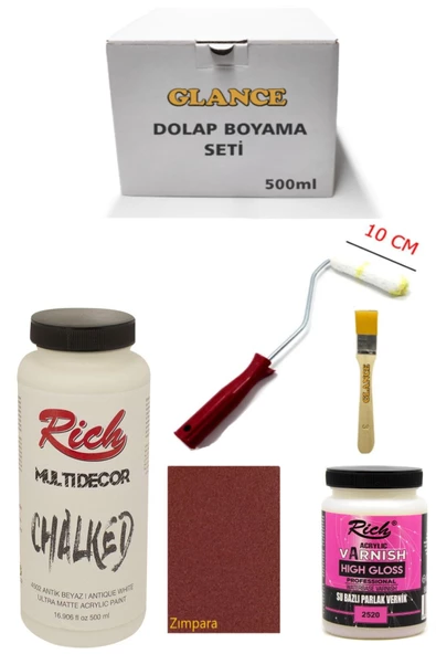 Rich Multi Decor Chalked Antik Beyaz 500 Ml Dolap Boyama Seti Mobilya Boyama Seti Parlak ürün görseli 1