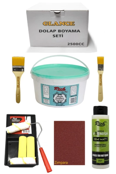 Rich 2500cc - 3,5kg Multi Antik Beyaz Surface Dolap Boyama Seti Yarımat ürün görseli 1