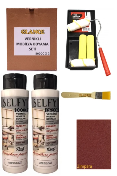 Rich Selfy Decor 500 Cc X 2 Antik Beyaz Kendinden Vernikli Mobilya Boyama Seti ürün görseli 1