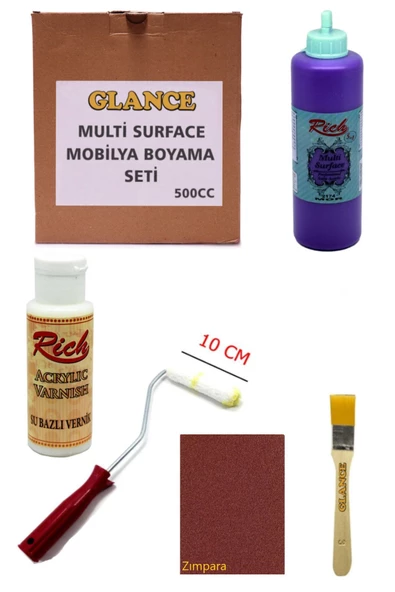 Rich Multi Surface Mor 500 Cc Mobilya Boyama Seti ürün görseli 1