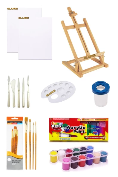 Masaüstü Şövale Rich Funny Kids 15 Ml Akrilik 12 Li Başlangıç Seti ürün görseli 1