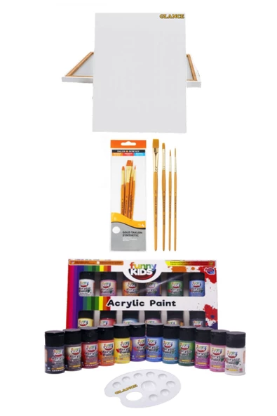 Rich Funny Kids 20 ml Akrilik Boya 12 Li-25x35 Tuval Set ürün görseli 1