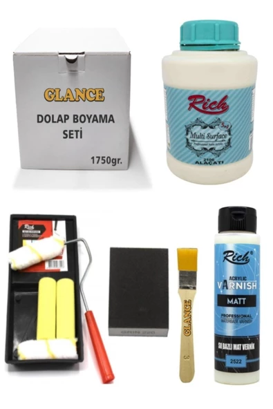 Dolap Boyama Seti Multi Surface 1750 gr Alaçatı  Mat Vernik Set 5 ürün görseli 1