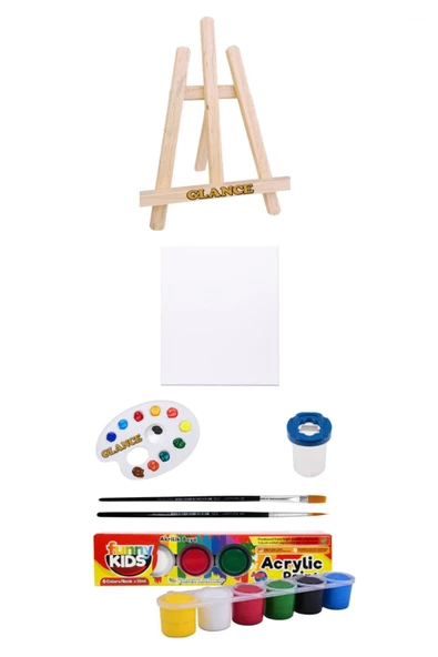 Mini Şövale Seti Funny Kids 15 Ml Akrilik 6lı Set 25x35 Tuval ürün görseli 1