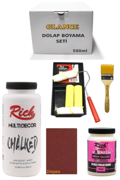 Glance Dolap Boyama Antik Beyaz Tavalı Karma Rulo Set ürün görseli 1