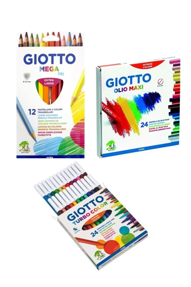 Okul Seti (pastel +kuruboya+keçeli)3'lü Set Giotto ürün görseli 1