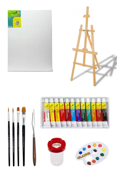 Fanart Academy Akrilik Boya Seti 12 Renk X 12 ml Şövale Seti ürün görseli 1