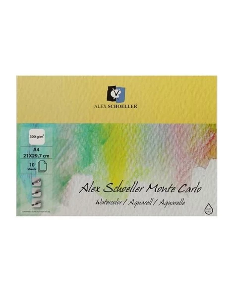 Alex Schoeller Monte Carlo Sulu Boya Defteri 300gr A4 ürün görseli 1