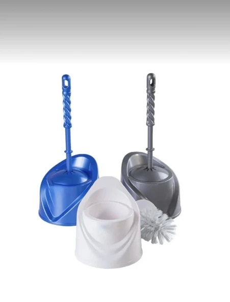 Umbex Plus  Kapaklı Plastik Tuvalet Fırçası Beyaz (30 Adet) ürün görseli 1