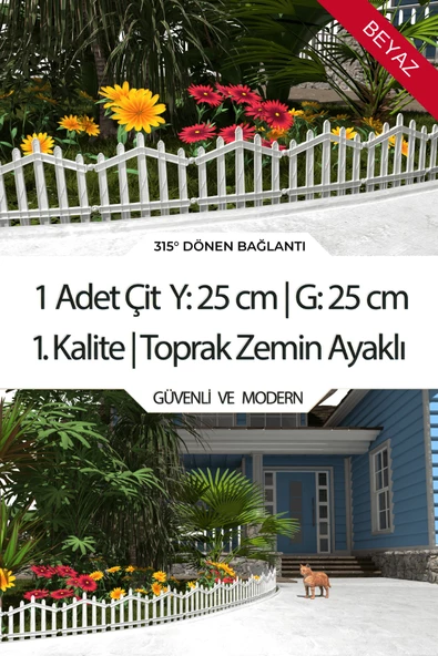 Dekoratif Plastik Bahçe Çiti ve Peyzaj Çiti 1 ADET ÇİT (Y: 25 CM / G: 25 CM) TOPRAK AYAKLI ürün görseli 1