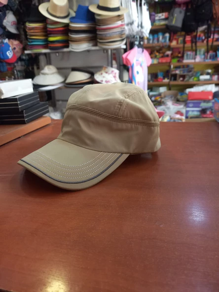 çocuk koyu bej renk sporcu tenis vizör şapka  unisex 54 cm ürün görseli 1