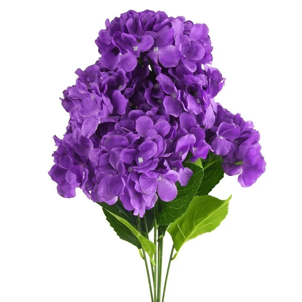 Nettenevime Yapay Çiçek Ortanca Çiçeği Demeti 43 cm Mor Koyu ürün görseli 1