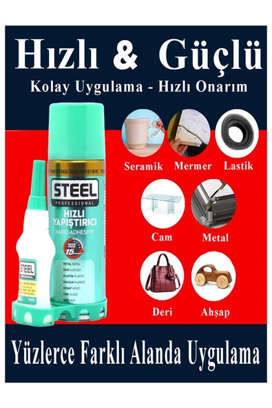 Hızlı Yapıştırıcı Spreyli 200 ml 10 Adet Activatör Spreyli Mdf Japon Yapıştırıcı Seti Genel Amaçlı Profesyonel Hızlı Yapıştırıcı ürün görseli 1