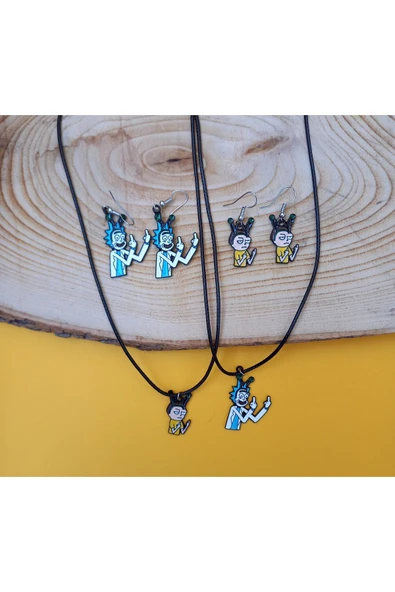 Rick BFF Best Friends Kolye Küpe Takı Seti PYTKKLKP312 ürün görseli 1