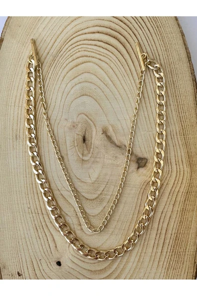 Unisex Gold Rengi Gömlek Yaka Zinciri İğnesi Aksesuarı PYTKGMLZNC11 ürün görseli 1