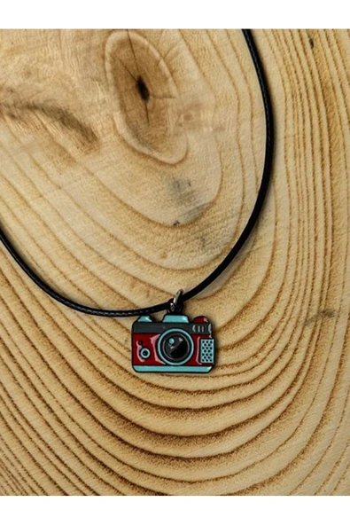 Fotoğraf Makinesi Kolye Unisex Suni Deri İpli Kolye PYTKKOLY0e0150 ürün görseli 1