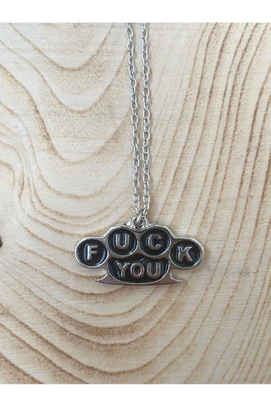 F*ck You Yazılı Zincir Kolye PYTKZNKLY271 ürün görseli 1