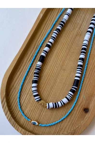 Ra'nın Gözü Fil BFF 2 Adet Fimo Boncuk Kolye PYTKBNCKKLY315 ürün görseli 1