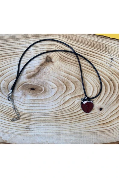 Heart Kalp Kolye Unisex Suni Deri Ipli Kolye Pytkkolye193 ürün görseli 1