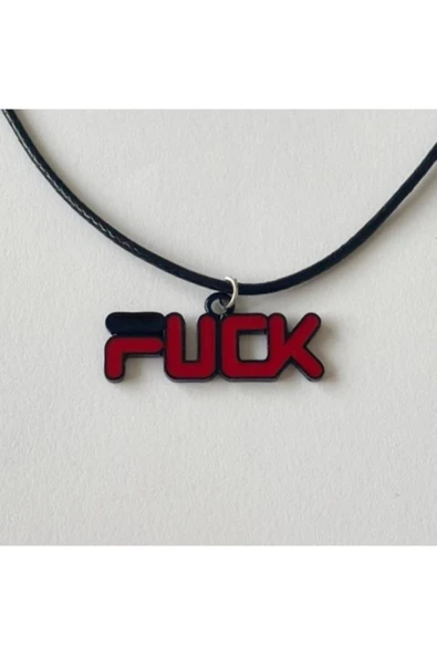 Fck Yazılı Suni Deri Ipli Unisex Kolye Pytkkt0010 ürün görseli 1