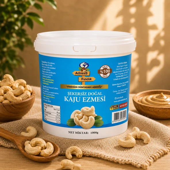 AdresS Fındık - Şekersiz Doğal Kaju Ezmesi 1 Kg ürün görseli 1