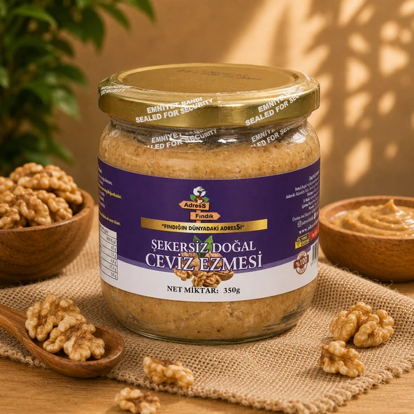 AdresS Fındık - Şekersiz Doğal Ceviz Ezmesi 350 g ürün görseli 1