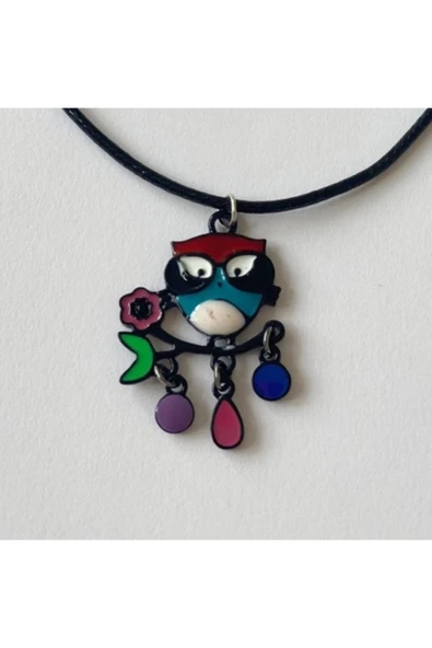 Baykuş Suni Deri Ipli Unisex Kolye Pytkkt006 ürün görseli 1