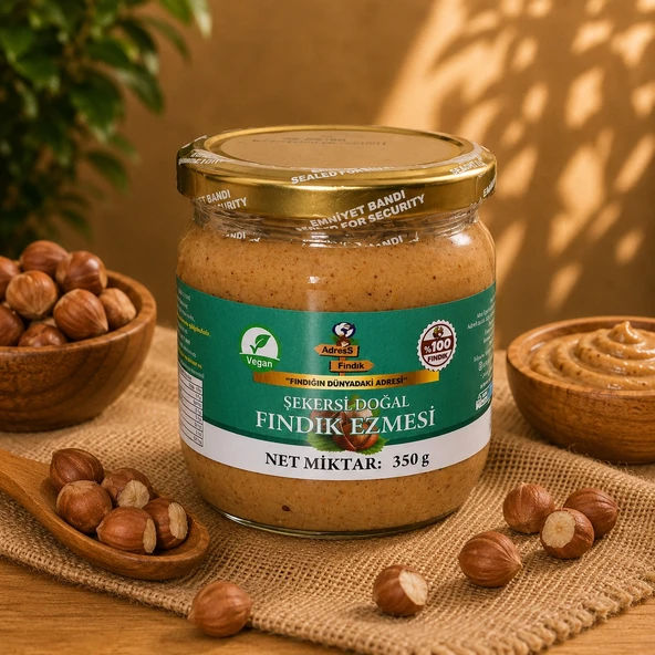 AdresS Fındık - Şekersiz Doğal Fındık Ezmesi 350 g ürün görseli 1