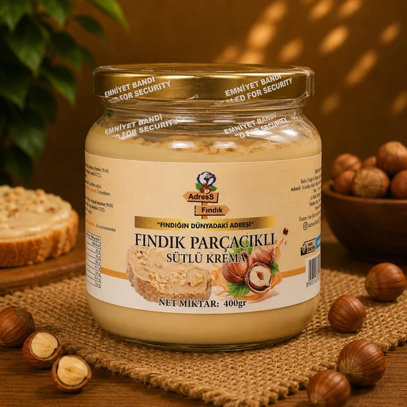 AdresS Fındık - Fındık Parçacıklı Sütlü Krema 400 g ürün görseli 1