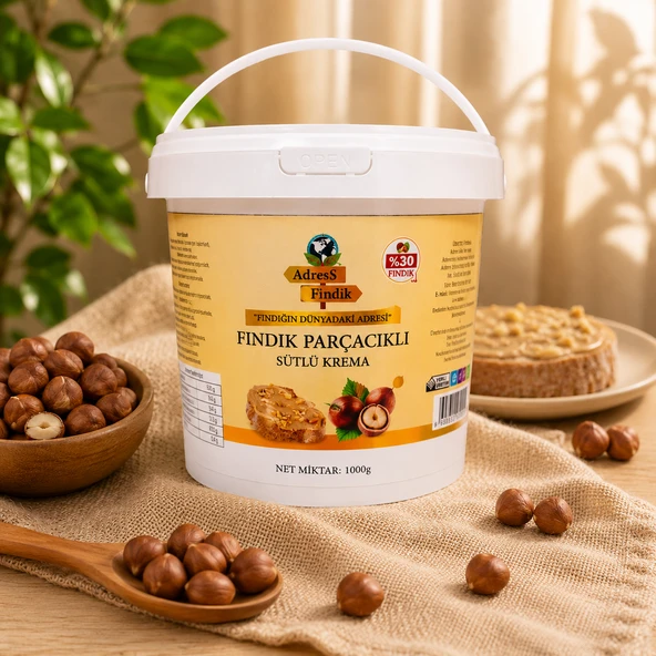 AdresS Fındık - Fındık Parçacıklı Sütlü Krema 1 Kg ürün görseli 1