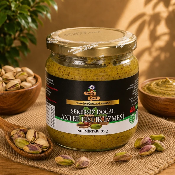 AdresS Fındık - Şekersiz Doğal Antep Fıstık Ezmesi 350 g ürün görseli 1