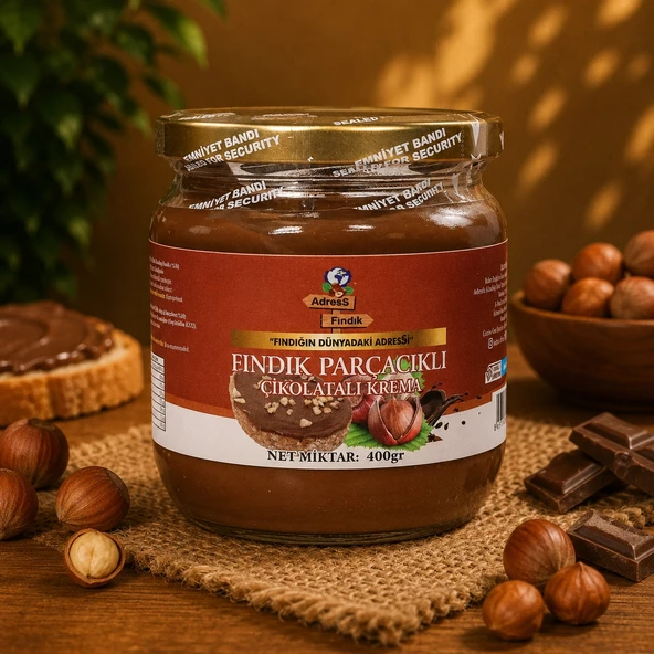 AdresS Fındık - Fındık Parçacıklı Çikolatalı Krema 380 g ürün görseli 1